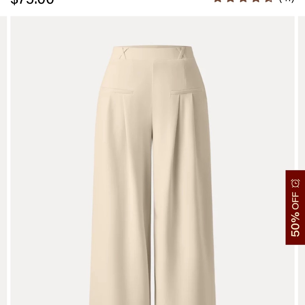 OGL Cream Wide-Leg Trousers